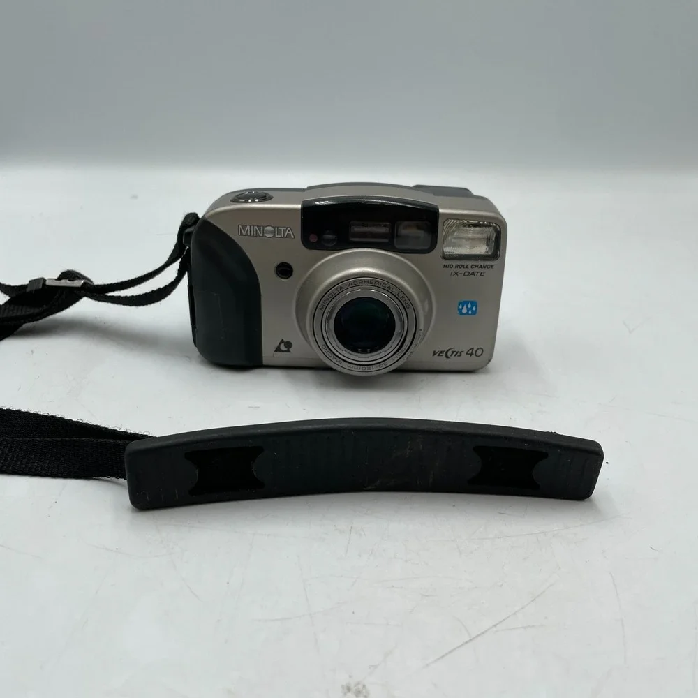 Minolta‎ Vectis 40 APS Film Camera Silver 30–120mm Zoom Mid Roll Change Ix-Date